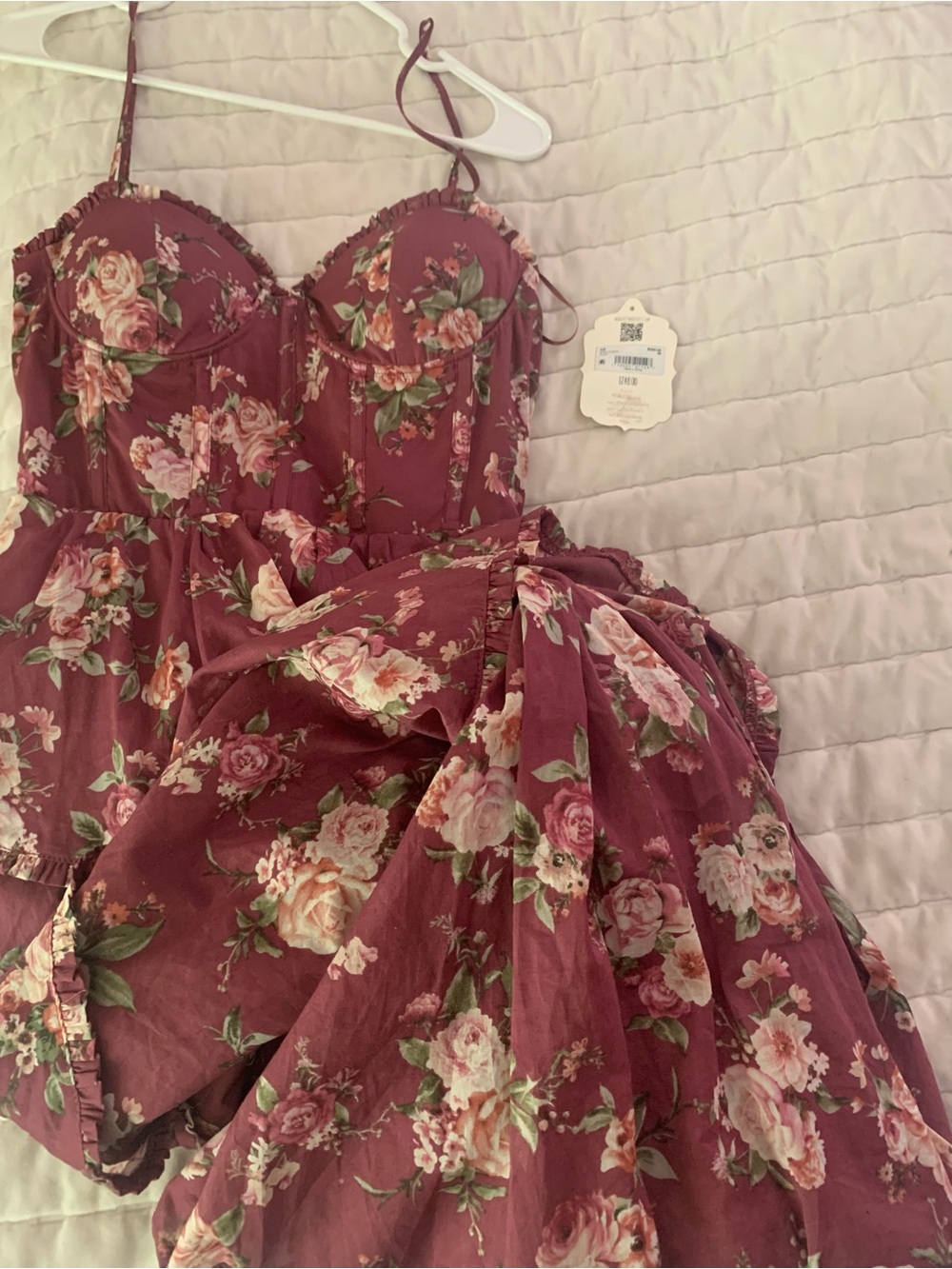 Altar'd State Stellni Mauve Floral Tiered Maxi Dress mefium nwt - Picture 2 of 4
